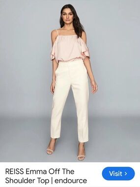 Reiss Blush Pink Off the Shoulder Top Size S